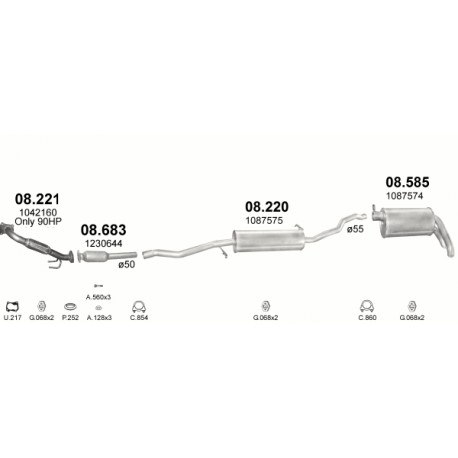 Achterdemper FORD.VW.SEAT