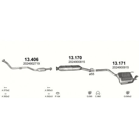 Achterdemper MERCEDES