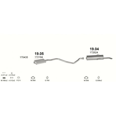 Achterdemper PEUGEOT