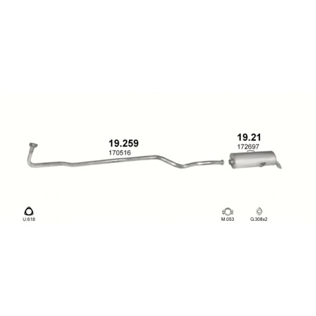 Achterdemper PEUGEOT