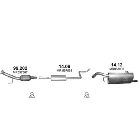 Achterdemper Mitsubishi
