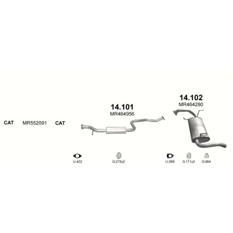 Achterdemper Mitsubishi