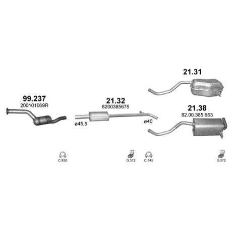 Achterdemper Renault