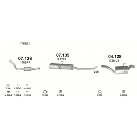 Achterdemper PSA, FIAT