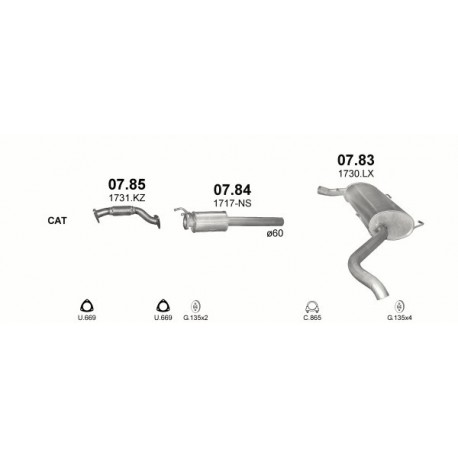 Achterdemper PSA FIAT