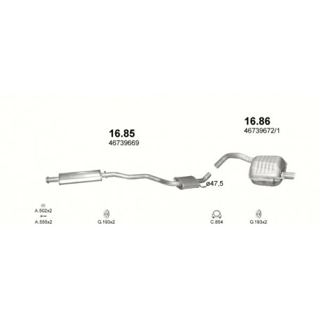 Achterdemper Alfa Romeo