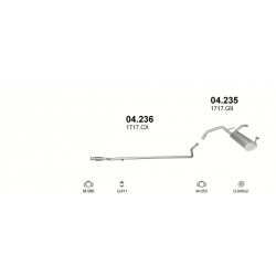 Achterdemper PSA. TOYOTA