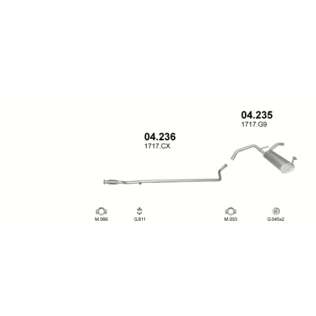 Achterdemper PSA. TOYOTA